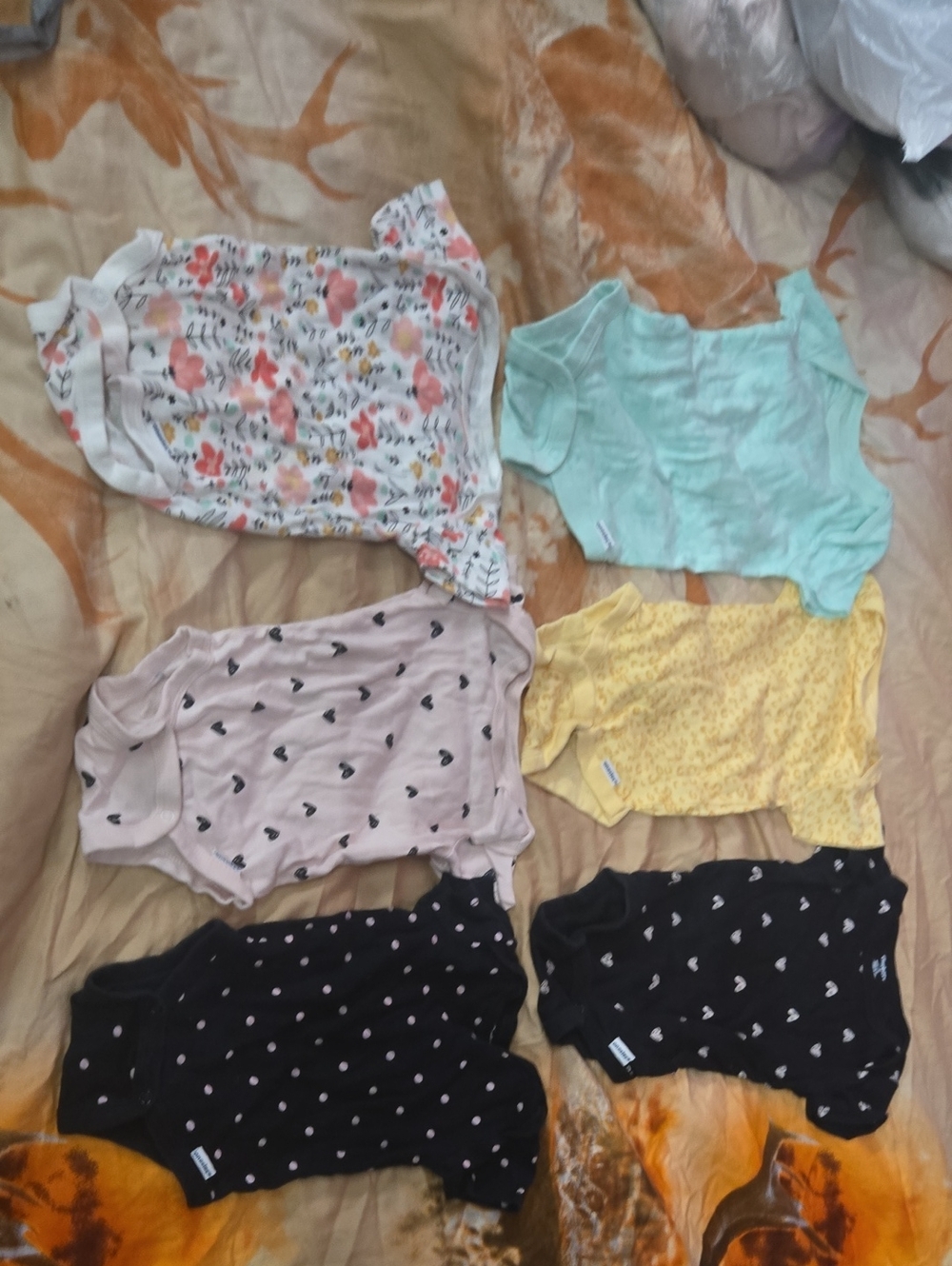 Gerber Baby Girls Short-Sleeve Bodysuit Pack - Mint, Pink, Yellow, Black, Floral